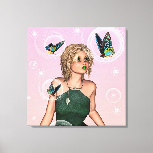 Sparkling Vlinderfee Fantasie Kunst Canvas Afdruk (Voorkant)