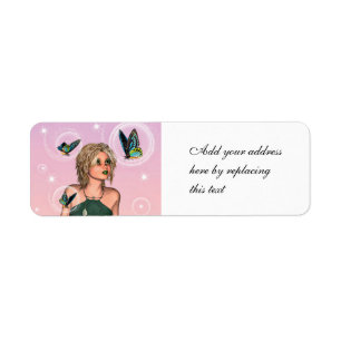 Sparkling Vlinderfee Fantasie Kunst Etiket
