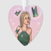 Sparkling Vlinderfee Fantasie Kunst Ornament (voorkant)