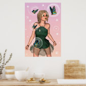 Sparkling Vlinderfee Fantasie Kunst Poster (Keuken)