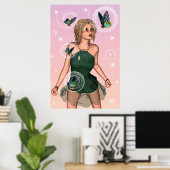 Sparkling Vlinderfee Fantasie Kunst Poster (Thuiskantoor)