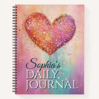 Sparkling Watercolor Hart Voor Elke Gedachte Notitieboek