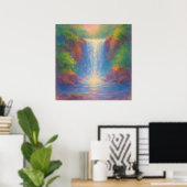 Sparkling Waterfall - Pastel Painting Style Art Poster (Thuiskantoor)