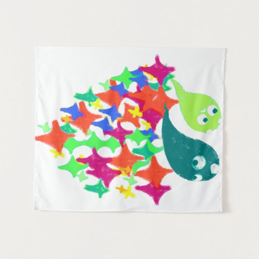 Sparkling Yeti Monster Wandkleed (Voorkant (horizontaal))