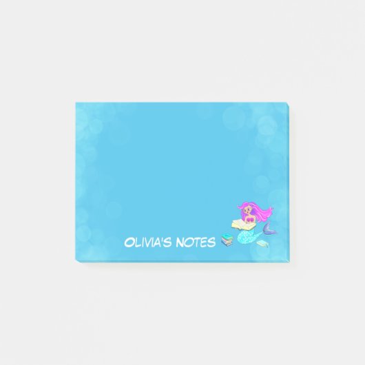 Sparkling Zeemeermin Met Bril Naam Lees Post-it® Notes (Voorkant)