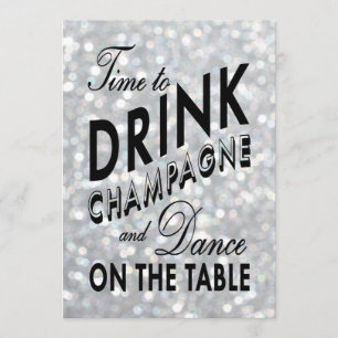 Sparkly 21 Dag nodigt Tijd uit om Champagne te Dri Kaart