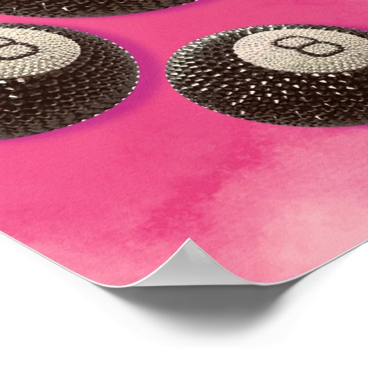 Sparkly 8 Ball Glam Design, Fun Lucky Charm Poster (Hoek)