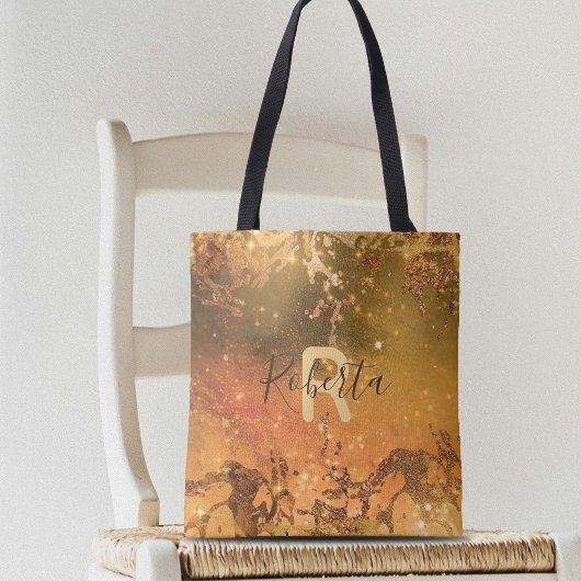 Sparkly Abstract Copper Bronze Modern Glam Draagtas