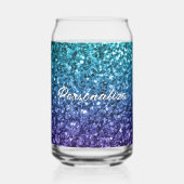Sparkly aqua blue Ombre scintille Texte personnali (Recto)