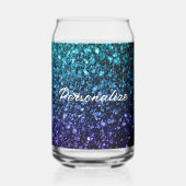 Sparkly aqua blue Ombre scintille Texte personnali (Verso)