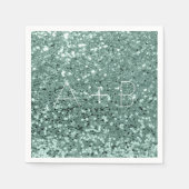 Sparkly Aqua Mint Green Sequin Sparkly Glitter Servetten (Voorkant)