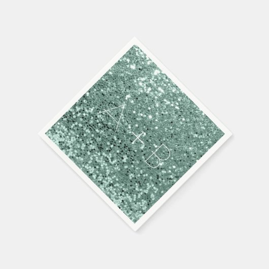 Sparkly Aqua Mint Green Sequin Sparkly Glitter Servetten (Hoek)