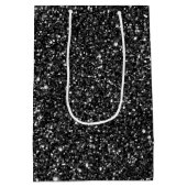 Sparkly Black Glitter Medium Cadeauzakje (Achterkant)