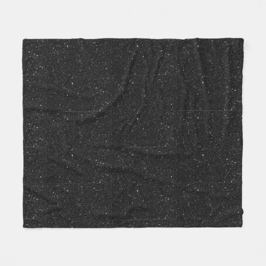 Sparkly black Glitter Shiny Fleece Deken (Voorkant (Horizontaal))