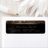 Sparkly Black Gold Luxury Copper RSVP Metallic Etiket (Insitu)