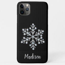 Sparkly Black Monogram iPhone Case
