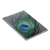 Sparkly Black Peacock Feather-nog leven Notitieboek (Rechterzijde)