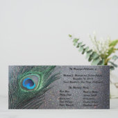 Sparkly Black Peacock Wedding Programme Programma (Staand voorkant)
