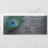 Sparkly Black Peacock Wedding Programme Programma (Voorkant / Achterkant)