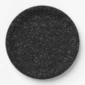 Sparkly Black & Silver Glitter Papieren Bordje (Voorkant)