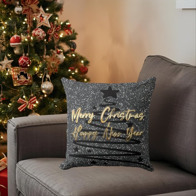 Sparkly Black Throw Pillow Kussen (Creator heeft geüpload)