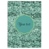 Sparkly Blauwgroen Glitter Klembord (Achterkant)