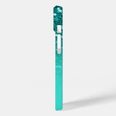Sparkly Blauwgroen Glitter Turquoise Ombre Monogra Case-Mate iPhone Case (Achterkant / Links)