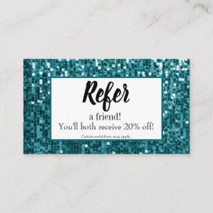 Sparkly Blauwgroen Sequin Glitter Custom Referral