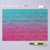 Sparkly Blue & Dark Pink Gradiënt Glitter Tissuepapier (Craft)