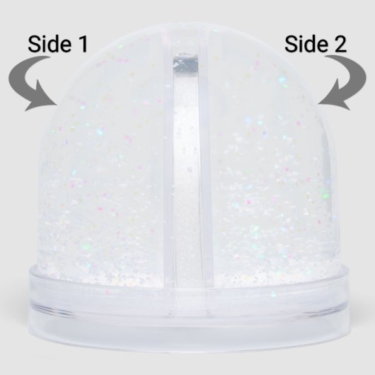 Sparkly Blue & Gold Marble Photo Snow Globe Sneeuwbol (Zijkant)