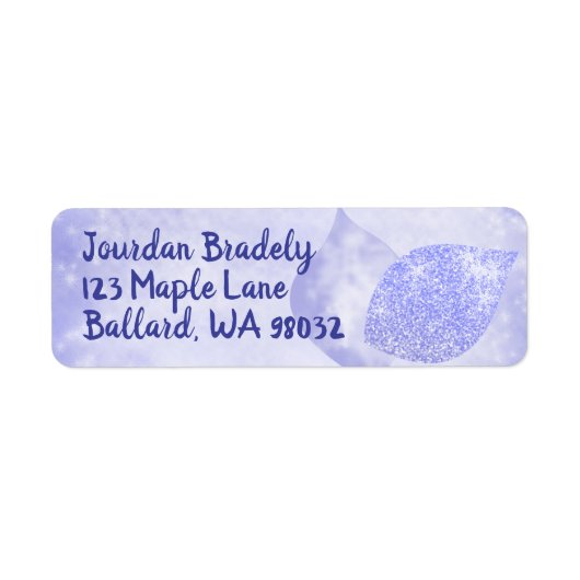 Sparkly Blue Return-adreslabel Etiket (Voorkant)