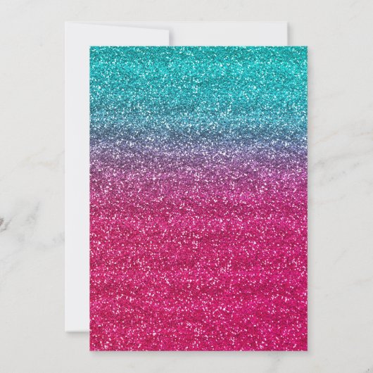 Sparkly Blue & Roze gradiënt Glitter Birthday Kaart (Achterkant)