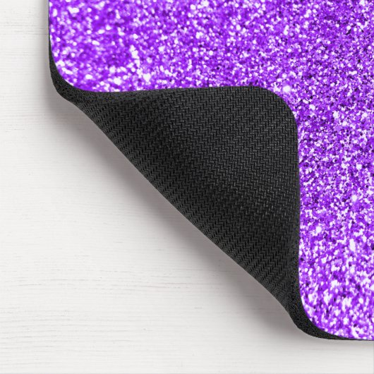 Sparkly Bokeh Faux Violet Paars Glitter Muismat (Hoek)