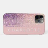 Sparkly bokeh glitter roze paarse Case-Mate iPhone case (Achterkant (horizontaal))