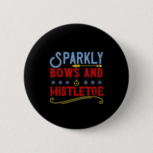 Sparkly Bows and Mistletoe Ronde Button 5,7 Cm