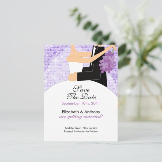 Sparkly Bride Groom Save the Date BRIEFKAART! Aankondigingskaart (Staand voorkant)
