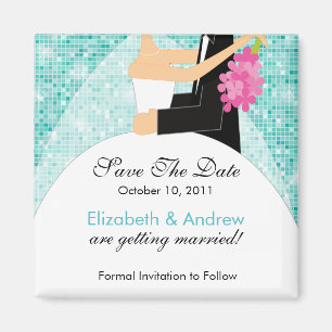 Sparkly Bride Groom sparen de Magnet van de Datum Magneet