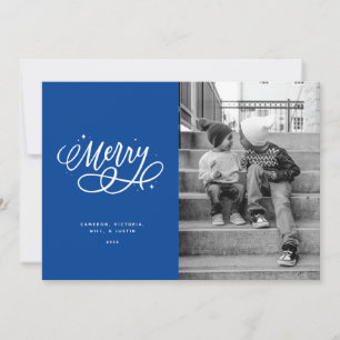 Sparkly Bubbly Script Joyeux Carte photo de vacanc