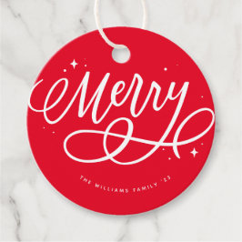 Sparkly Bubbly Script Vrolijke vakantie Bedankjes Labels