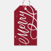 Sparkly Bubbly Script Vrolijke vakantie Cadeaulabel (Voorkant)