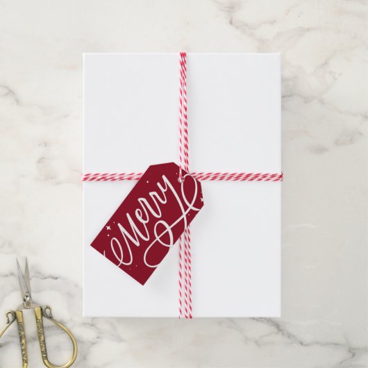 Sparkly Bubbly Script Vrolijke vakantie Cadeaulabel (Met Touw)