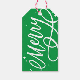 Sparkly Bubbly Script Vrolijke vakantie Cadeaulabel