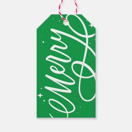 Sparkly Bubbly Script Vrolijke vakantie Cadeaulabel (Voorkant)