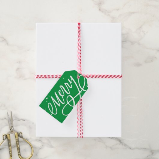 Sparkly Bubbly Script Vrolijke vakantie Cadeaulabel (Met Touw)