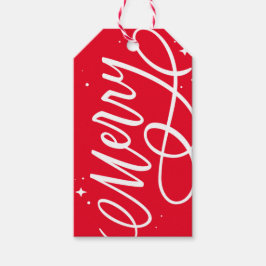 Sparkly Bubbly Script Vrolijke vakantie Cadeaulabel