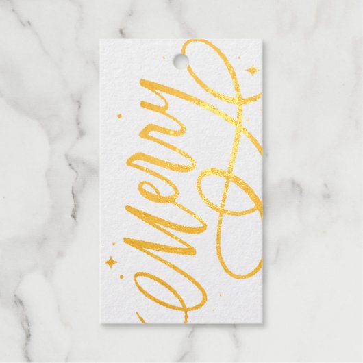 Sparkly Bubbly Script Vrolijke vakantie Cadeaulabels (Voorkant)