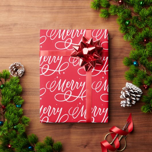 Sparkly Bubbly Script Vrolijke vakantie Cadeaupapier (Feestdagen Geschenken)