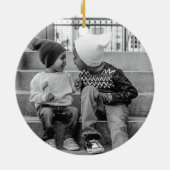 Sparkly Bubbly Script Vrolijke vakantie Keramisch Ornament (Achterkant)