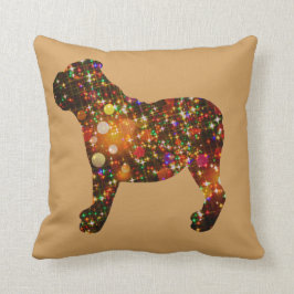 Sparkly Bulldog Bokeh Silhouette Kussen