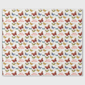 Sparkly Butterfly Stars Birthday Cadeaupapier (Vlak)